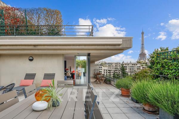 PARIS 16e – PARC DE PASSY- Duplex avec terrasse de plain-pied vue Tour Eiffel