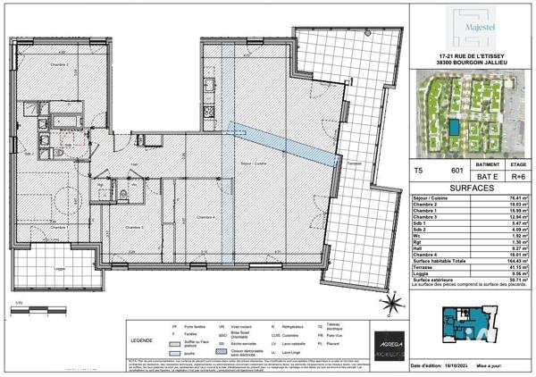 Appartement à vendre 5 pièces 164 m² Bourgoin-Jallieu
