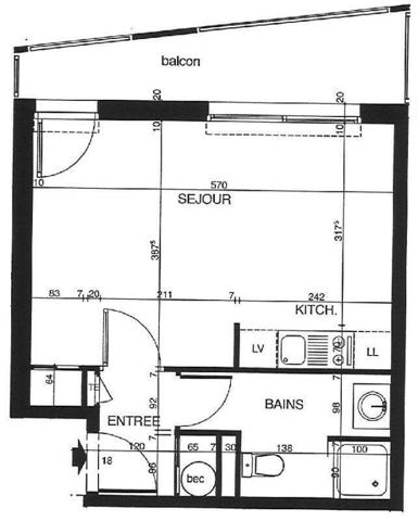 Appartement 1 pièce                                        - 44400 Rezé - Pont Rousseau Centre Réf : 12150