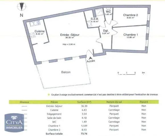 Appartement à louer 3 pièces 73.76m² Strasbourg (67000)