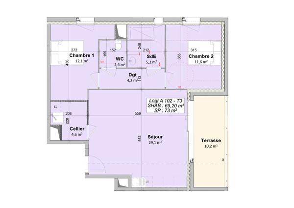 Appartement Givrand 3 pièce(s) 69.2 m2