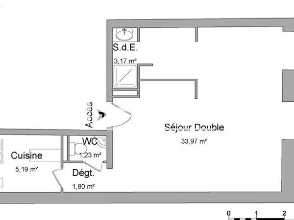 Location Studio 45.36 m² - 2 QUAI SAINT NICOLAS Strasbourg 67000