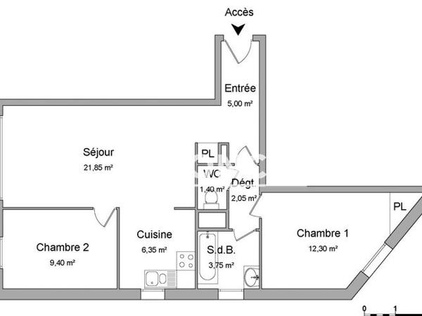 Location Appartement 3 pièces 62.1 m² - 210 RUE DU CDT GEORGES LEDRU Canteleu 76380