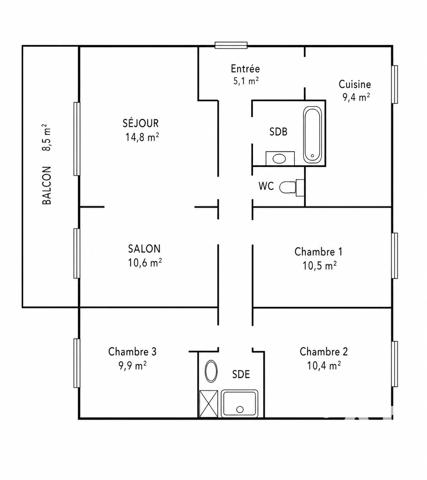 Appartement à vendre 5 pièces 83 m² Toulon