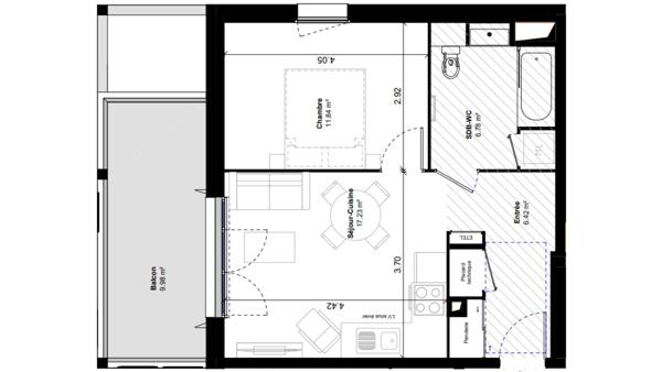 Appartement à vendre 2 pièces 42 m² Tullins