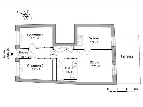 Location Appartement 3 pièces 48.75 m² - 66 RUE JEAN JAURES Nouzonville 08700