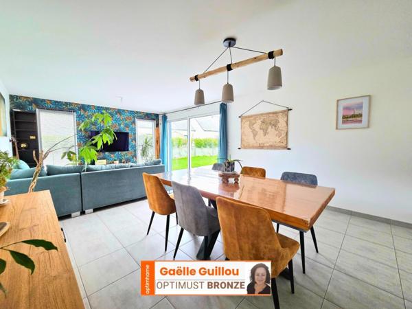 SAINT POL DE LEON : Maison plain-pied de 95 m², 3 chambres + Garage - Terrain 530m²