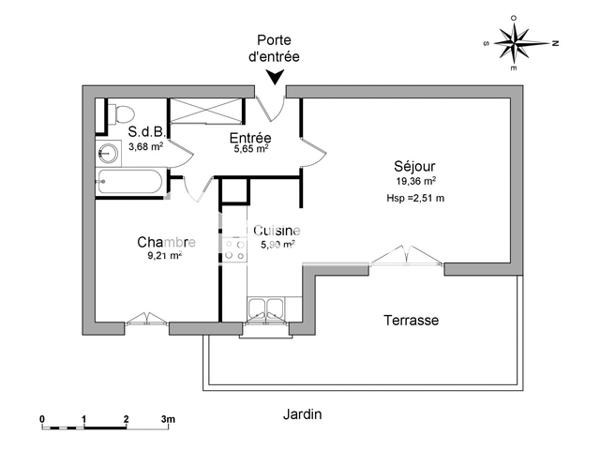 Location Appartement 2 pièces 43.8 m² - 4 RUE DE L'OISEAU DE FEU Luce 28110