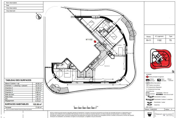 Appartement T5 dernier étage avec terrasse de 71m² centre ville ANGERS DISPONIBLE DE SUITE