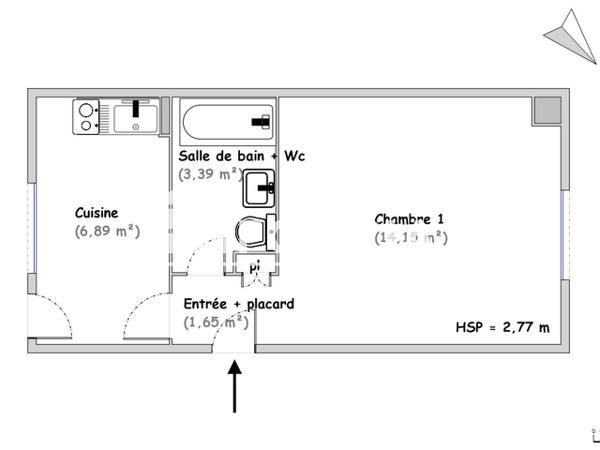 Location Studio 26.08 m² - RESIDENCE CASANOVA Le Mans 72000