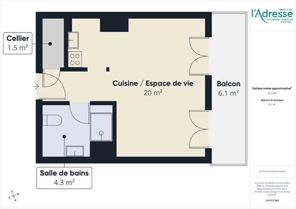 Appartement Maisons Alfort 1 pièce(s) 25.33 m2
