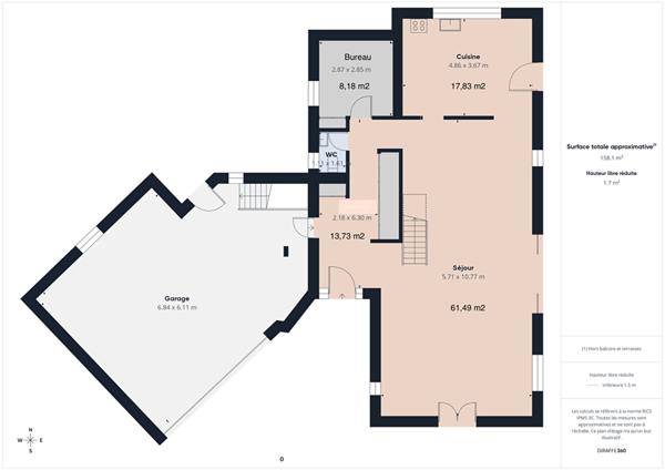 Maison d'architecte 189 m² , 4 chambres, piscine