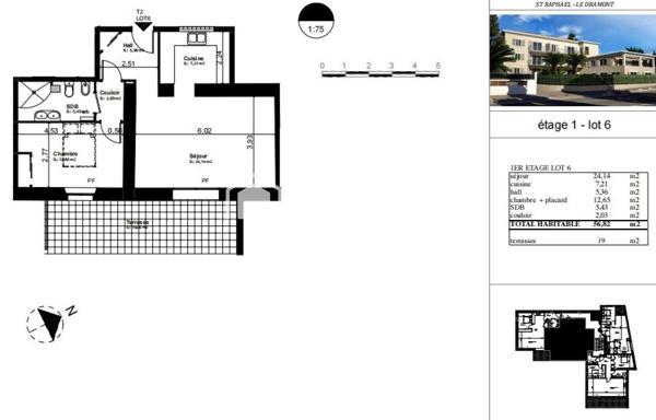 LE DRAMONT – 54 M² À AMÉNAGER – À DEUX PAS DE LA MER