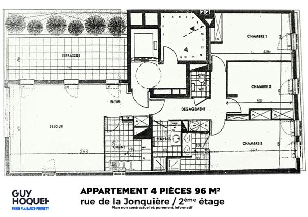 À vendre : Appartement 4 pièces à Paris 17, Terrasse et 2 parkings