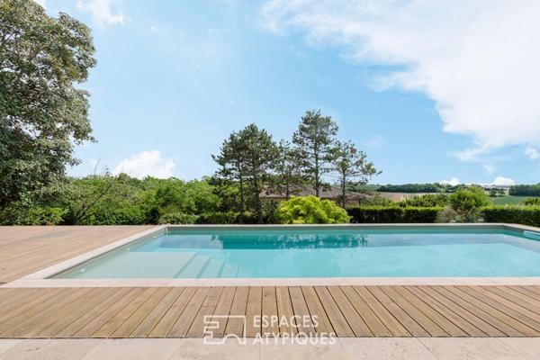 Maison d’architecte avec piscine et panorama sur la chaîne des Pyrénées