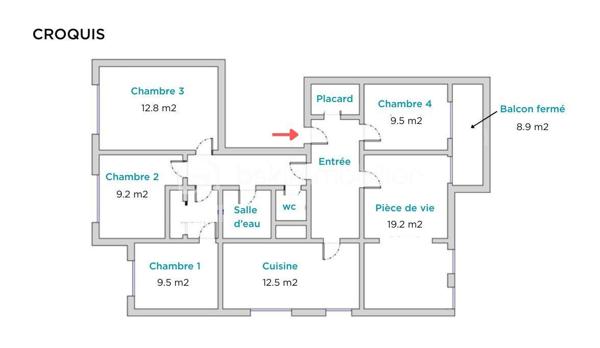 Appartement de 92 m²