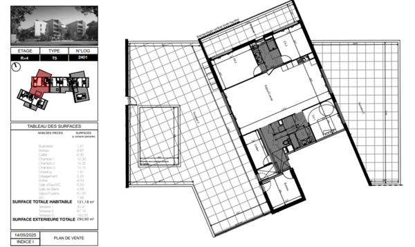 APPARTEMENT EXCEPTIONNEL – T5 AVEC TERRASSE DE 290 m² – PLEIN SUD
