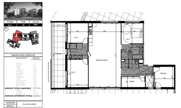 APPARTEMENT EXCEPTIONNEL – T5 AVEC TERRASSE DE 290 m² – PLEIN SUD