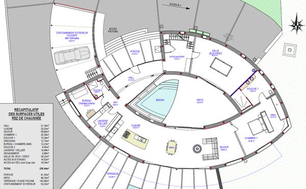 Villa contemporaine de 11 pièce(s) 394 m2 environ sur 2770 m² de terrain avec piscines