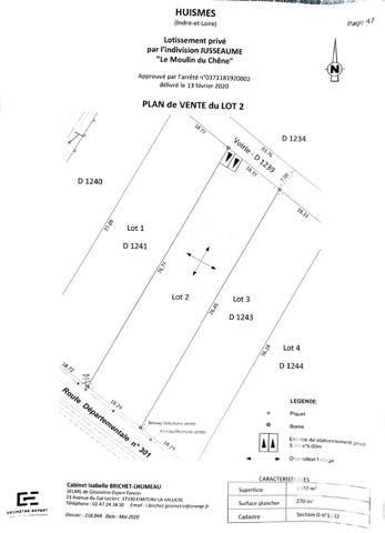 Terrain à vendre 1 387 m² Huismes