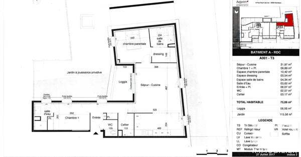 Appartement à vendre 3 pièces 75 m² Bordeaux
