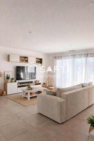 À Palaja, villa contemporaine de plain-pied (2020) au calme, proche Carcassonne, offrant confort moderne, belle luminosité et jardin facile d’entretien.