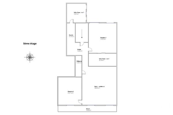 Appartement T3 à vendre  3 pièces - 76 m2 PARIS - 75006