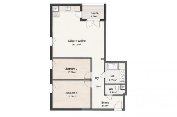 Appartement à vendre 3 pièces 66 m² Beauzelle