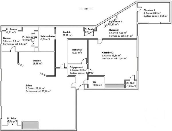 Appartement F5 à vendre  5 pièces - 109,81 m 2   LYON  - 69003