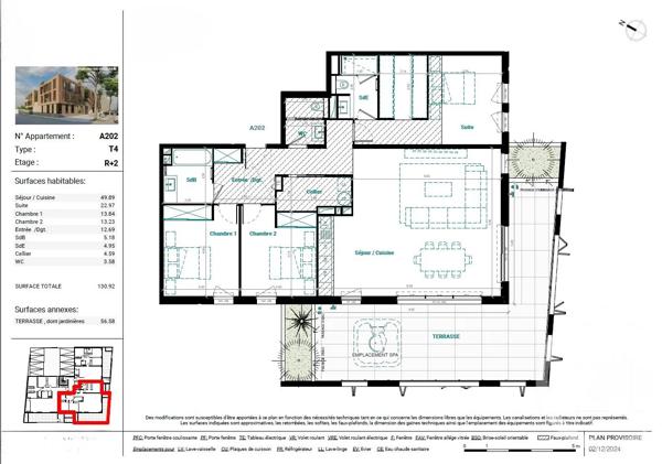 Appartement T4 à vendre  4 pièces - 130,96 m 2   MAUGUIO CARNON  - 34