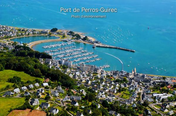 Vente appartement T3, dernier étage, port à pied, 2 balcons, 1 box, Perros-Guirec (22700)