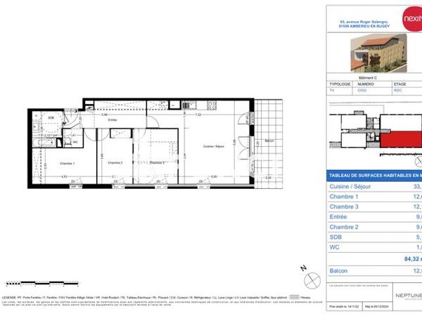 Location Appartement 4 pièces 84.3 m² - 69 RUE ROGER SALENGRO Amberieu En Bugey 01500