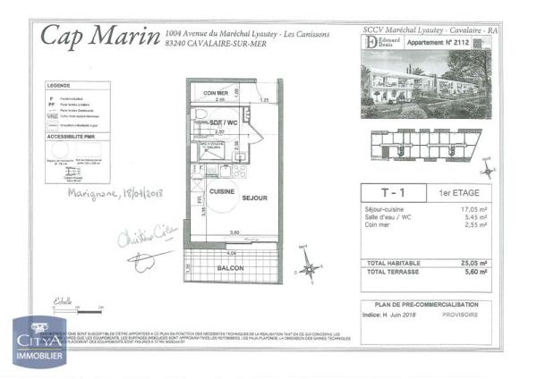 Appartement à louer 1 pièce 25.05m²