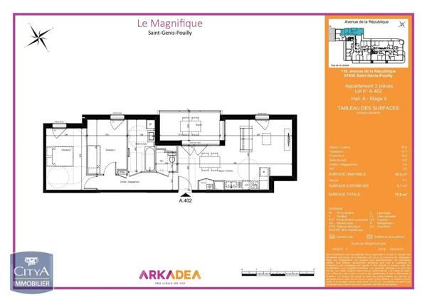 Appartement à louer 3 pièces 68.9m² Saint-Genis-Pouilly (01630)