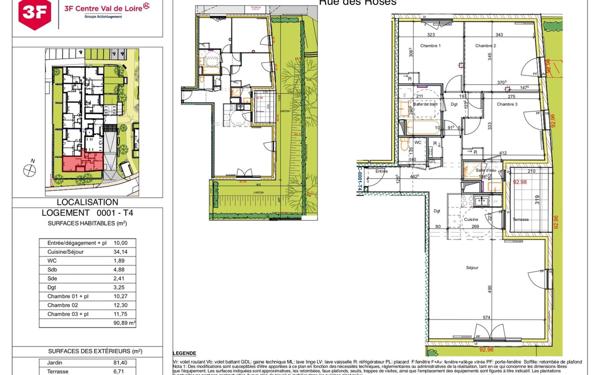 Appartement à vendre    4 pièces •  Chambray-lès-Tours