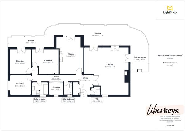 Èze – Vue mer panoramique, dernier étage de villa – 118 m² + 60 m² de terrasse