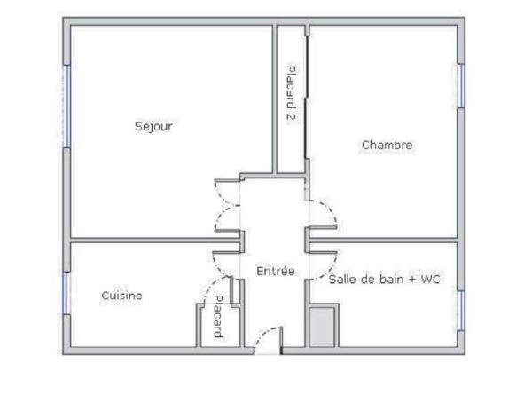 Appartement 2 pièces - 43 m²