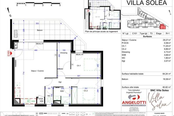 Appartement T3 - Grand balcon & accès indépendant - VIC LA GARDIOLE (34)