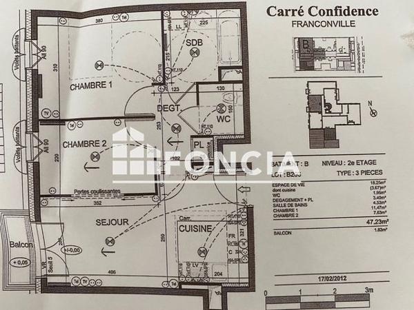 Location Appartement 2 pièces 47.23 m² - 50 AVENUE CARNOT Franconville 95130