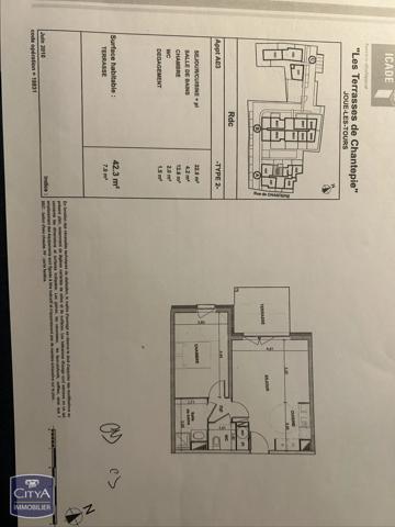 Appartement à vendre 2 pièces 41.85m² Joué-lès-Tours (37300)