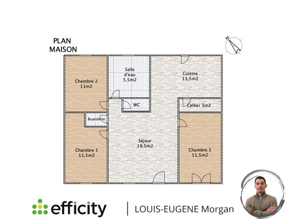 Maison 5 pièces - 81 m² Exclusivité efficity