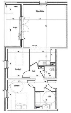 Appartement 3 pièces                                        - 44800 Saint-Herblain - Sillon de Bretagne Réf : 10848