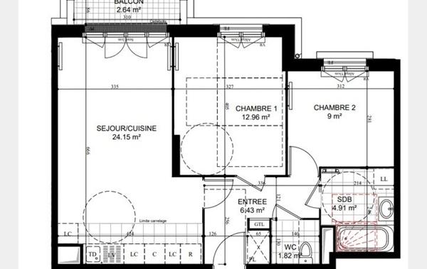 Vente Appartement P3 3P balcon ouest avec parking Puiseux-en-france