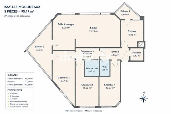 Appartement
         5 pièces
        - 95 m² Exclusivité 750 000 € *