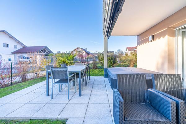 EN EXCLUSIVITE - Appartement Villaz 2 pièces 45.59 m2 - Cave - Garage - Jardin