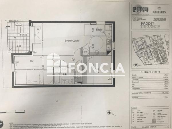 Location Appartement 3 pièces 60.62 m² - 28 IMPASSE DE L'ESTIVAGE Istres 13800