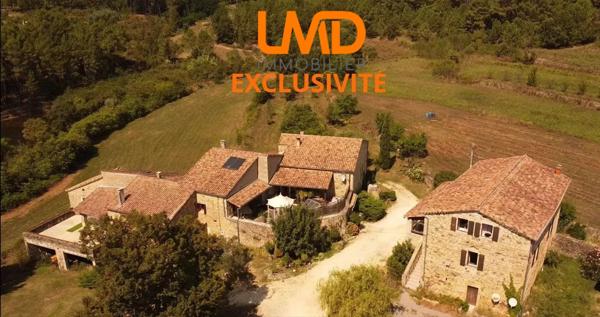 Propriété en pierre 430m2 avec 9ha de terres attenantes et lac