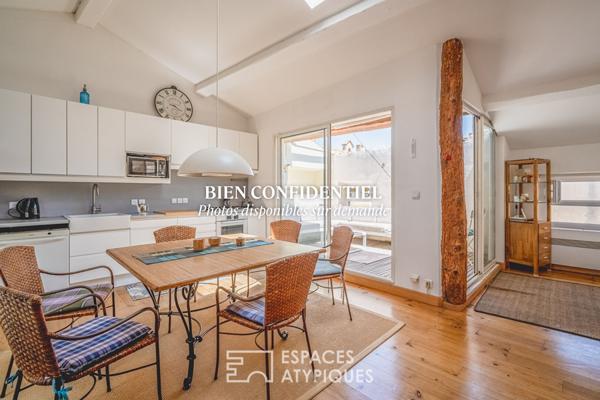 Loft en dernier étage avec terrasse et vue contemplative sur la cathédrale
