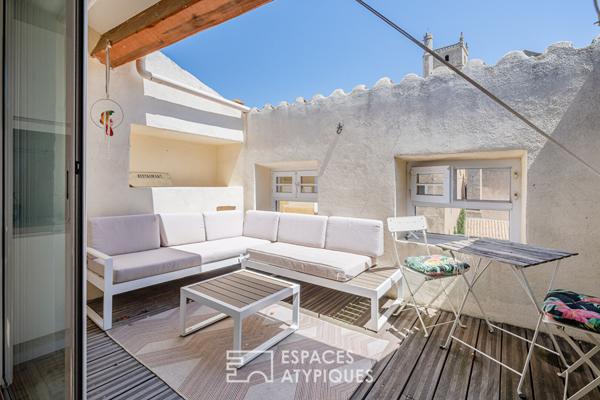 Loft en dernier étage avec terrasse et vue contemplative sur la cathédrale