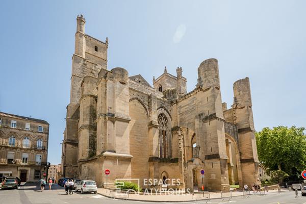 Loft en dernier étage avec terrasse et vue contemplative sur la cathédrale